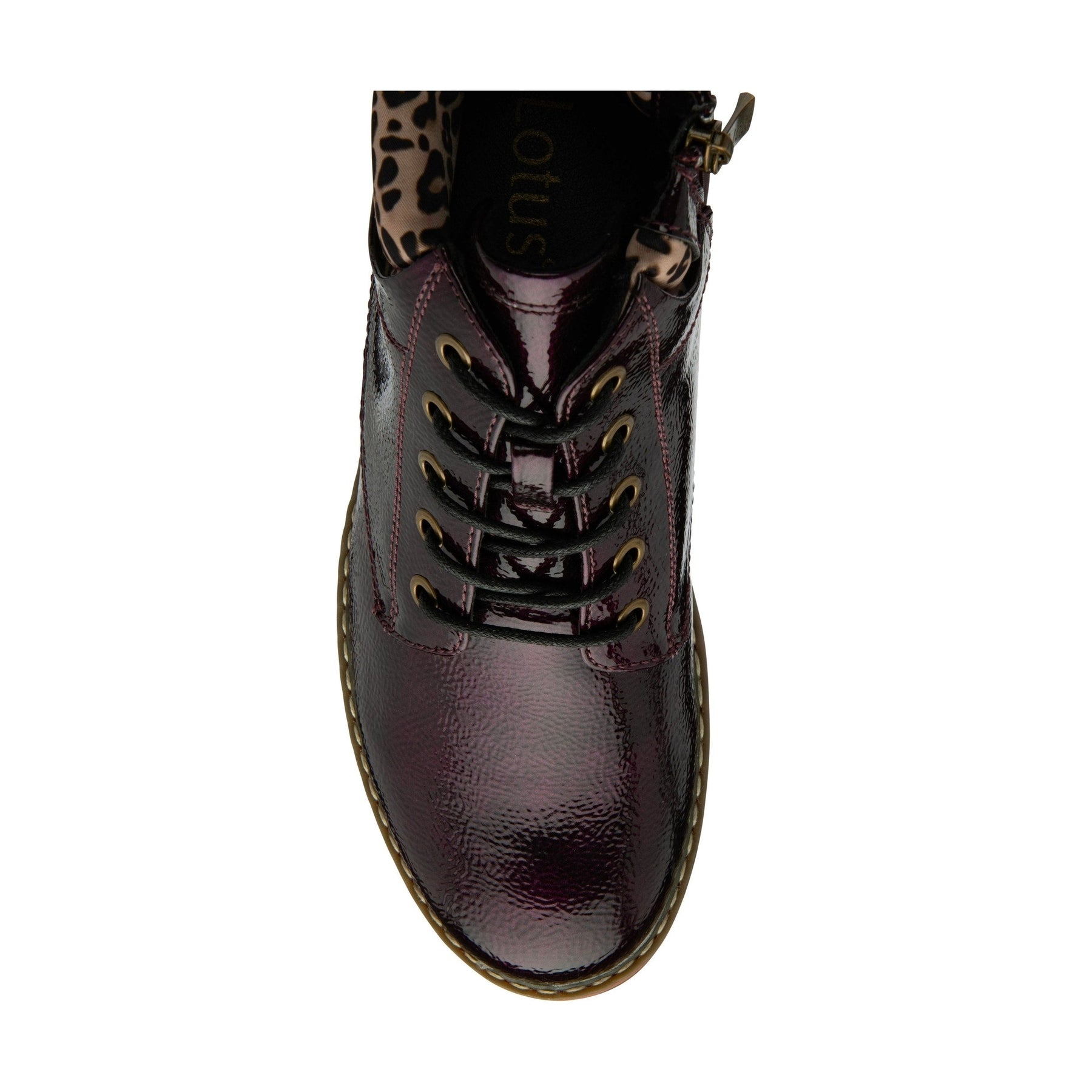 Lotus Ankle Boot with Lace and Zip Lexis PURPLE ULB333