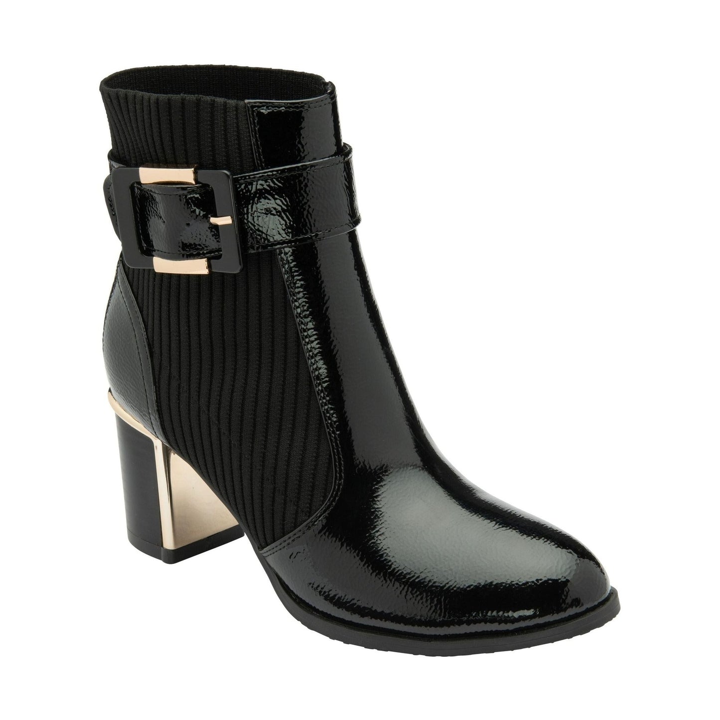 Lotus Ankle Boot with Zip Klaudina BLACK PAT ULB318