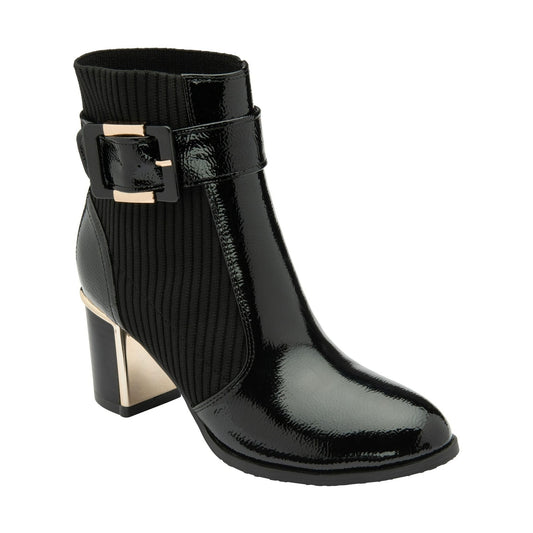 Lotus Ankle Boot with Zip Klaudina BLACK PAT ULB318