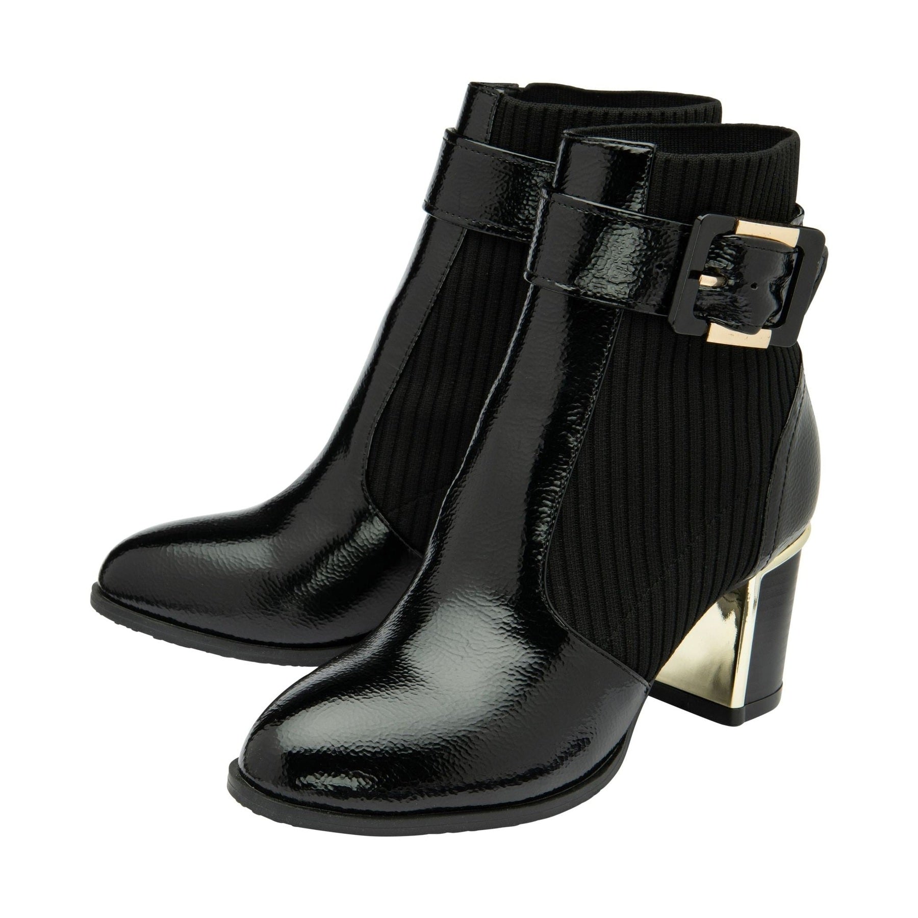 Lotus Ankle Boot with Zip Klaudina BLACK PAT ULB318