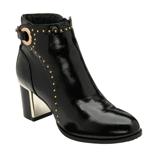 Lotus Ankle boot with block heel Wells BLACK PAT ULB317BP