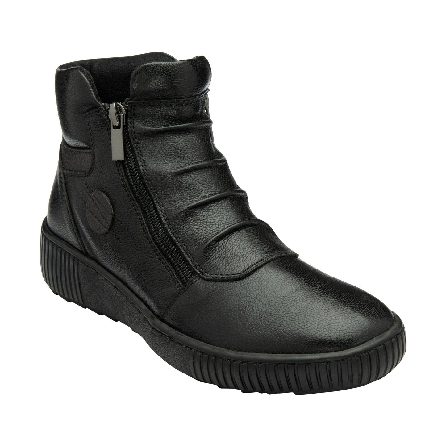 Lotus Atlanta BLACK Soft Leather Twin Zip Ankle Boot ULB405