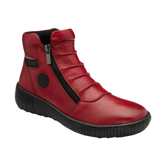 Lotus Atlanta RED Soft Leather Twin Zip Ankle Boot ULB405