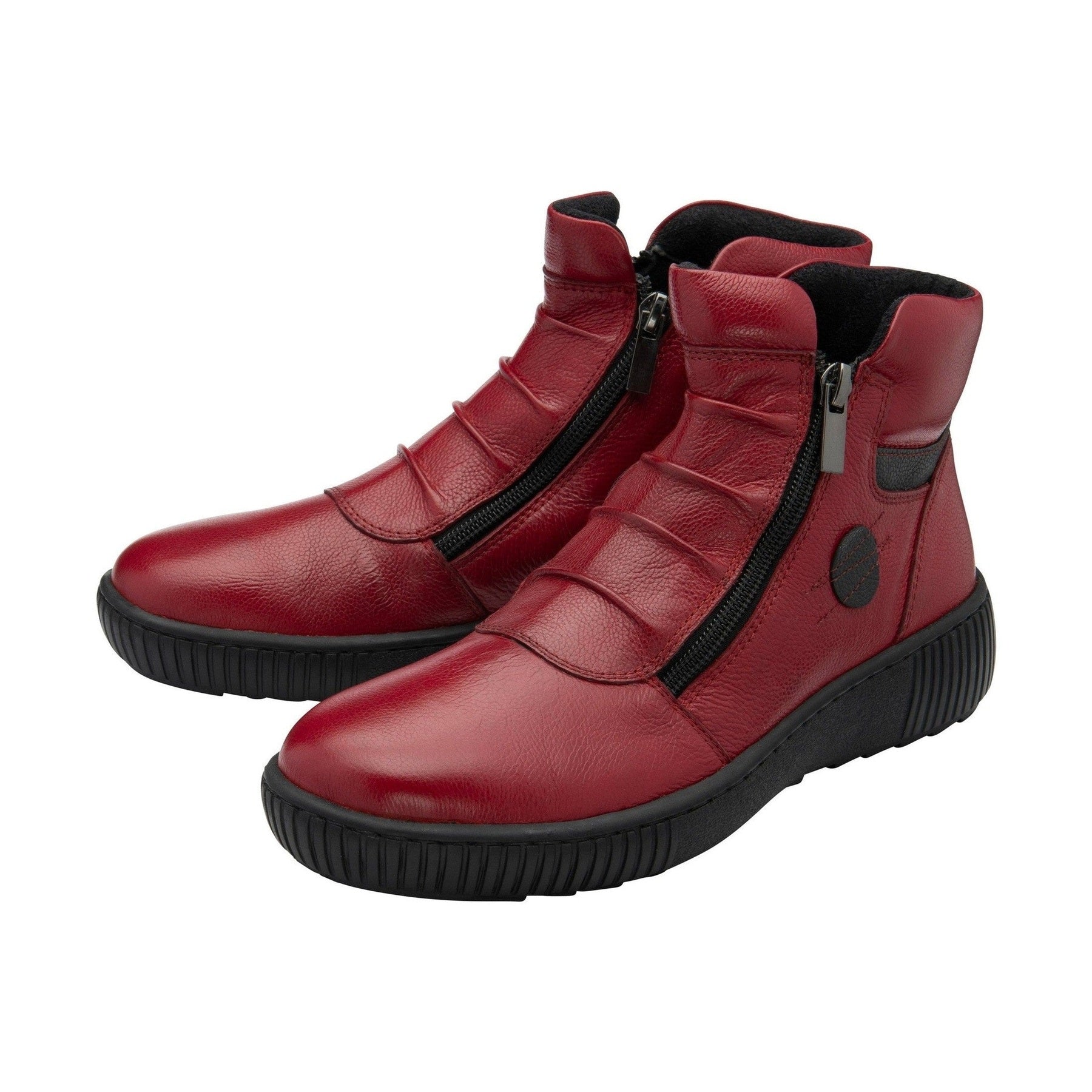 Lotus Atlanta RED Soft Leather Twin Zip Ankle Boot ULB405