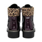 Lotus Boot Charleston Patent Ankle Boot with Lace and zip PURPLE ULB383