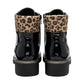 Lotus Boot Charleston Patent Ankle Boot with Lace and zip BLACK PAT ULB383