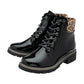 Lotus Boot Charleston Patent Ankle Boot with Lace and zip BLACK PAT ULB383