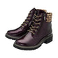 Lotus Boot Charleston Patent Ankle Boot with Lace and zip PURPLE ULB383