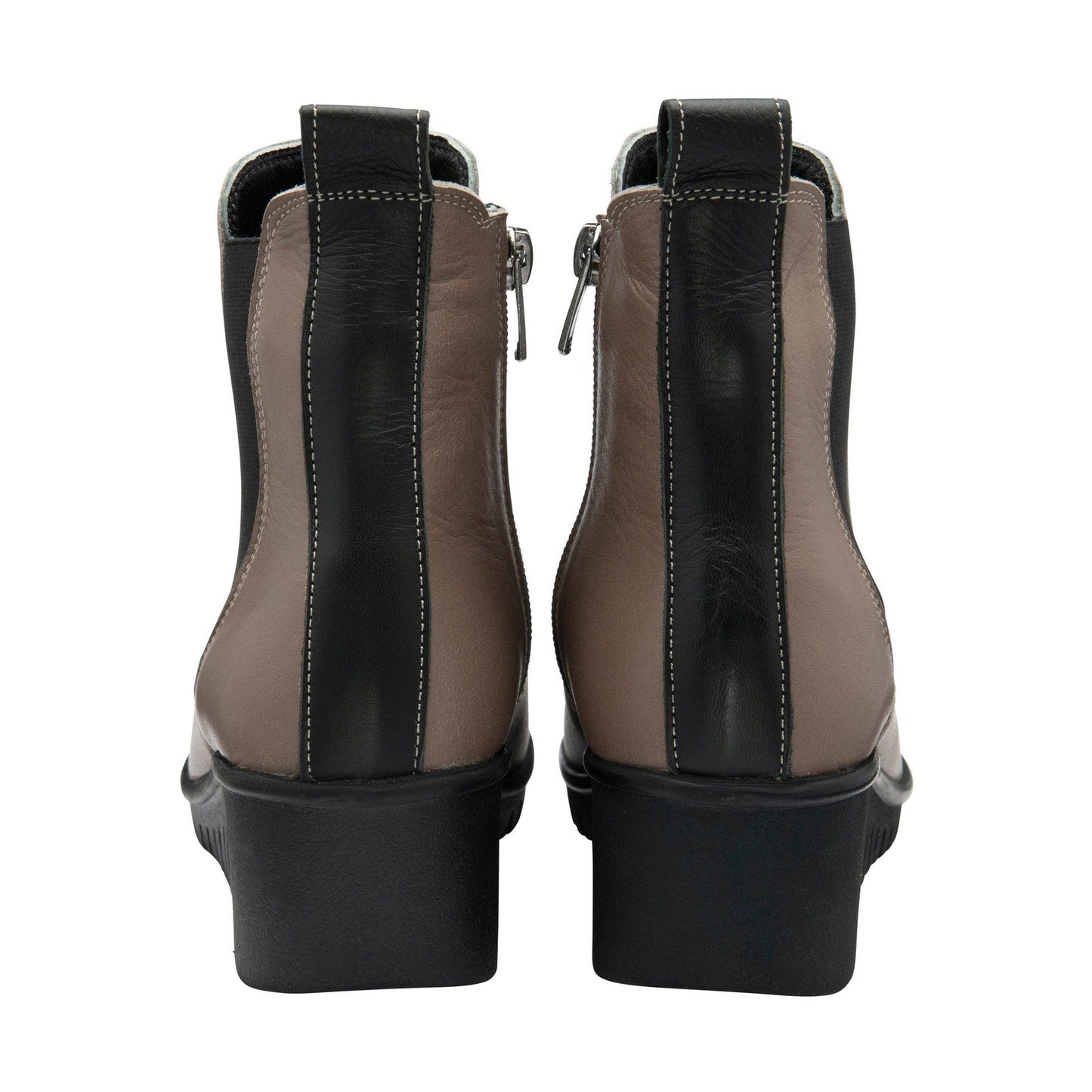 Lotus Boot Dresden Leather Ankle boot with wedge sole elasticated sides and zip CLAY DRESDEN