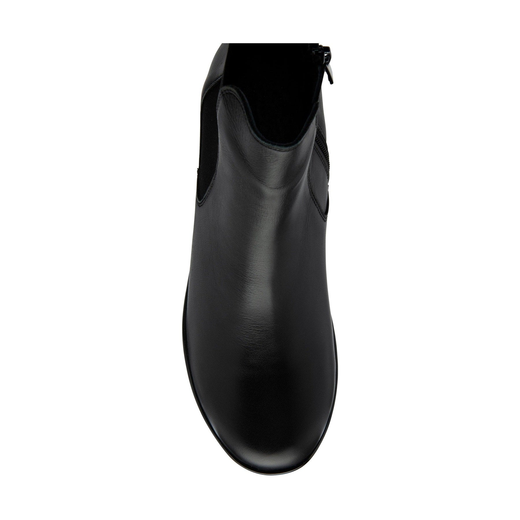 Lotus Boot Dresden Leather Ankle boot with wedge sole elasticated sides and zip BLACK DRESDEN