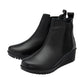 Lotus Boot Dresden Leather Ankle boot with wedge sole elasticated sides and zip BLACK DRESDEN