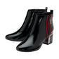 Lotus Boot Issy Smart Heeled Ankle Boot with double Zip and red stripe detail BLACK ULB418