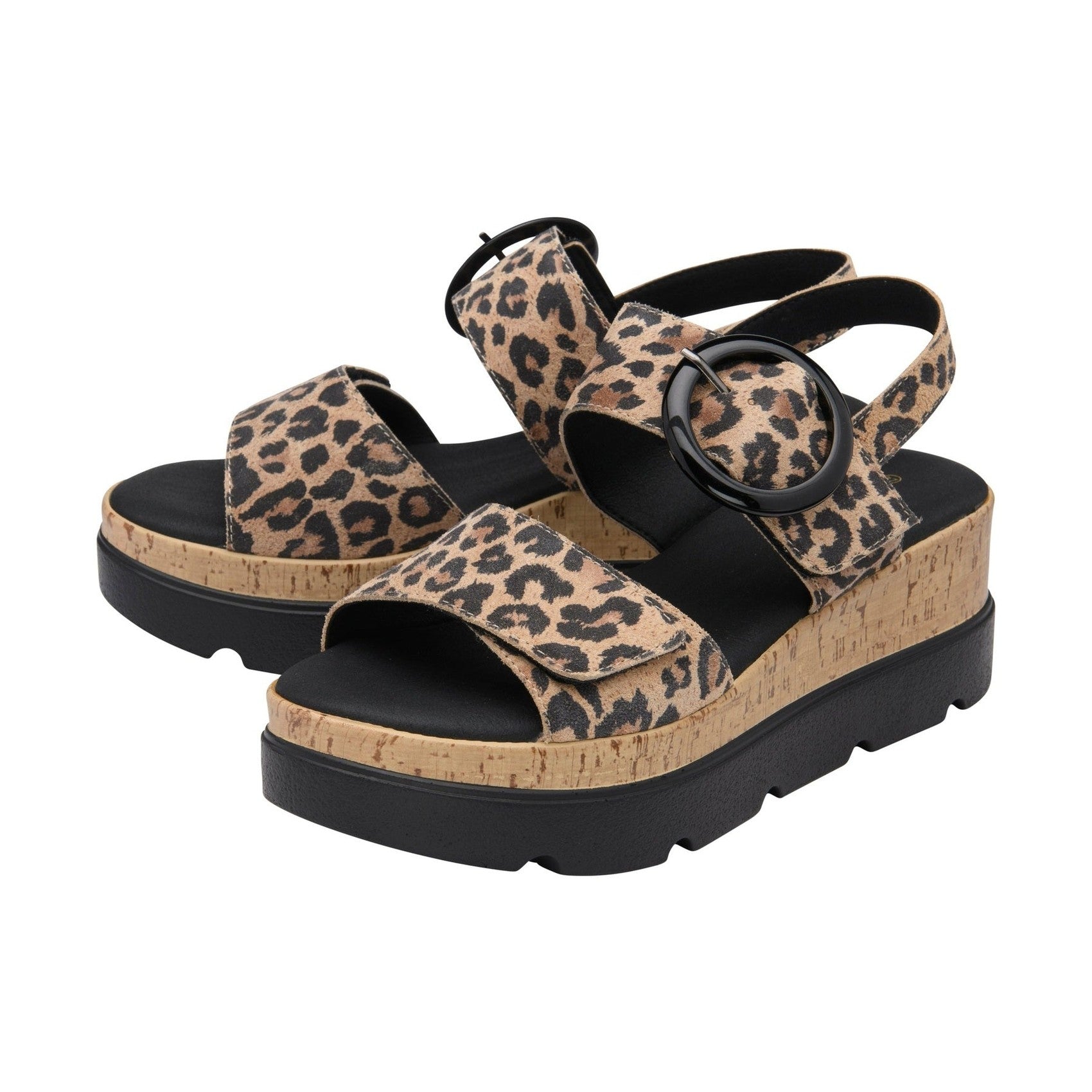 Lotus Cammie LEOPARD Touch Fastening Wedge Sandal ULP268