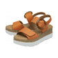 Lotus Cammie ORANGE Leather Flatform Adjustable Sandal ULP268