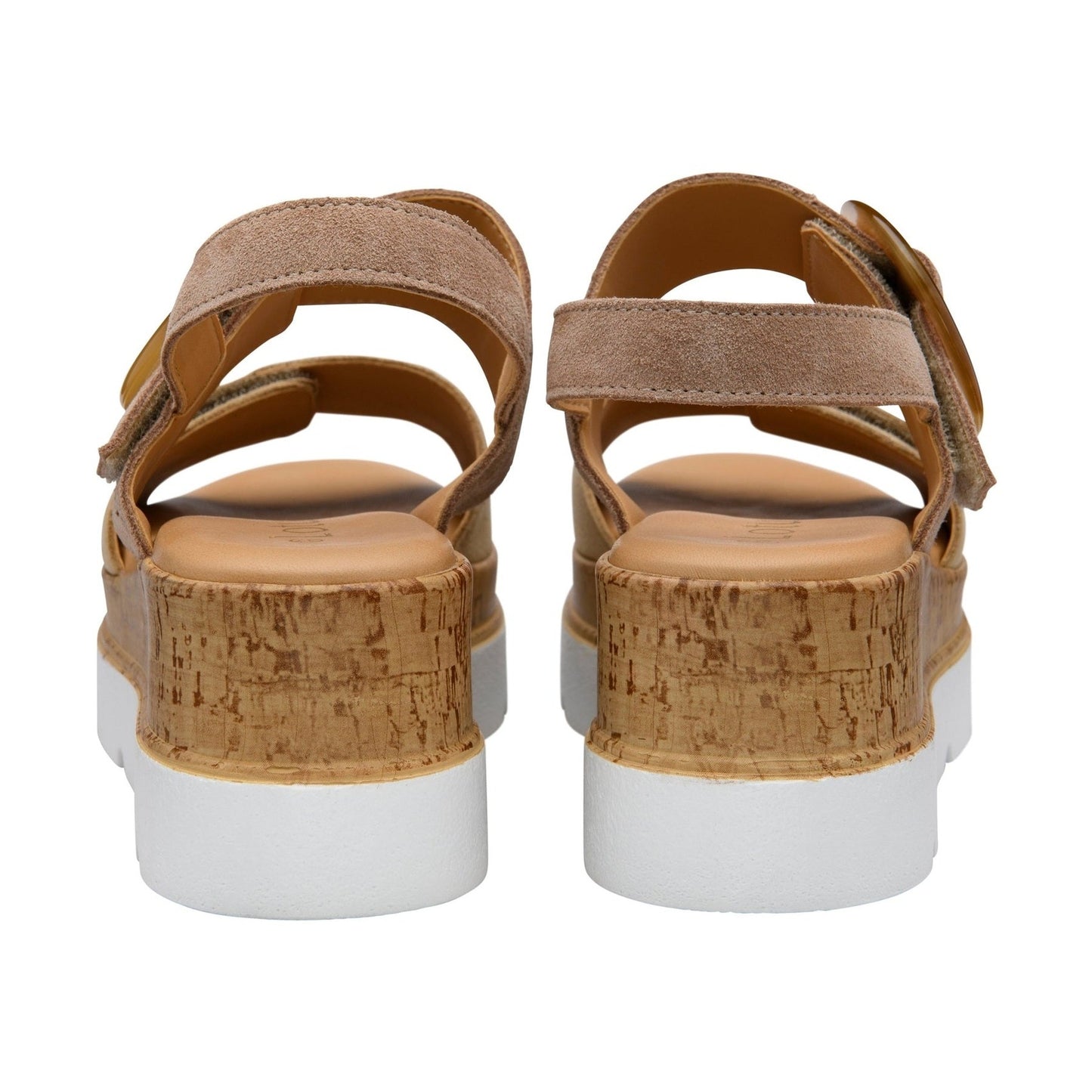 Lotus Cammie TAUPE and gold Touch Fastening Wedge Sandal ULP268