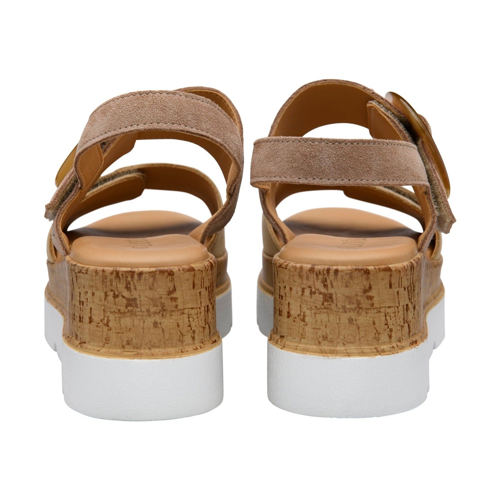 Lotus Cammie TAUPE and gold Touch Fastening Wedge Sandal ULP268