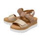 Lotus Cammie TAUPE and gold Touch Fastening Wedge Sandal ULP268