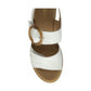 Lotus Cammie WHITE Leather Chunky Wedge Adjustable Sandal ULP268