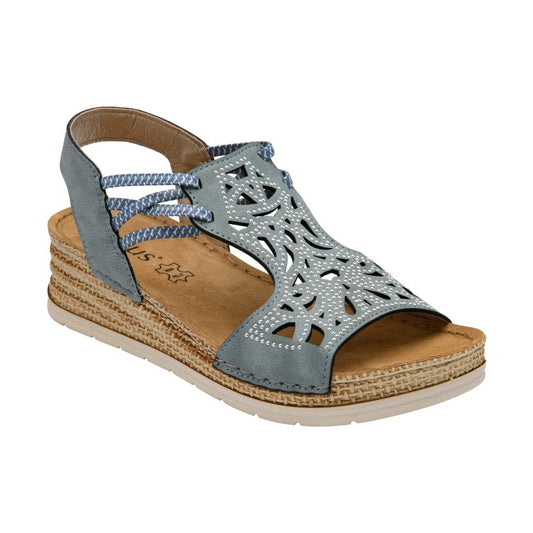 Lotus Cisano BLUE Slip On Gladiator Leather Insole Sandal ULP409