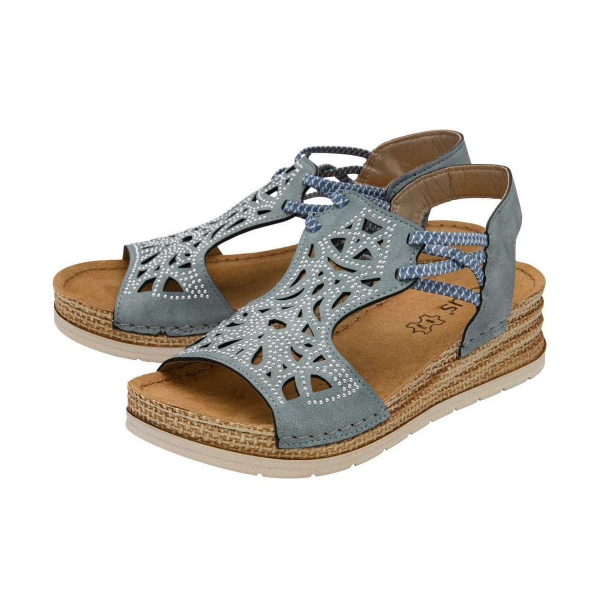 Lotus Cisano BLUE Slip On Gladiator Leather Insole Sandal ULP409