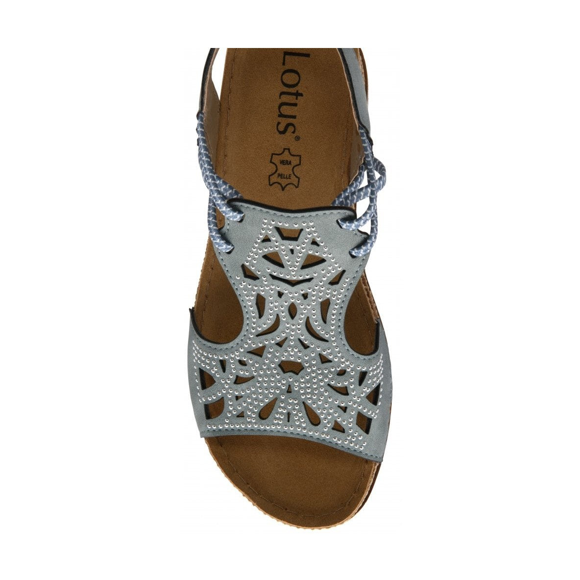 Lotus Cisano BLUE Slip On Gladiator Leather Insole Sandal ULP409
