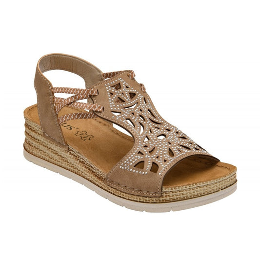Lotus Cisano TAUPE Slip On Leather Insole Sandal ULP409