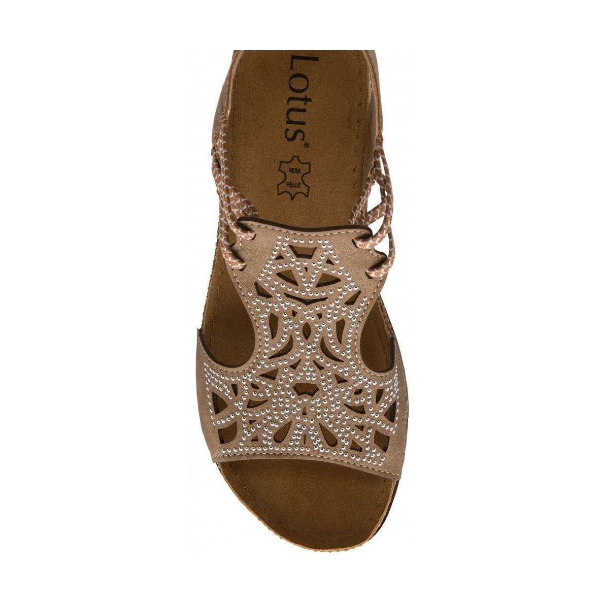 Lotus Cisano TAUPE Slip On Leather Insole Sandal ULP409
