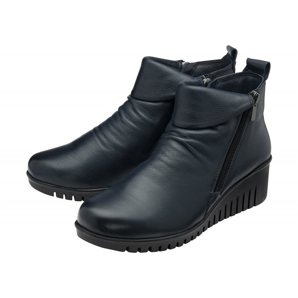 Lotus Cordelia NAVY Soft Leather Zip Ankle Boot CORDELIA CONT SIZES