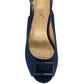 Lotus Elena Navy Suede Occasion Slingback Block Heel Shoe ULS625