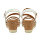 Lotus Goldie WHITE Diamonte Trim Wedge Sandal ULP275
