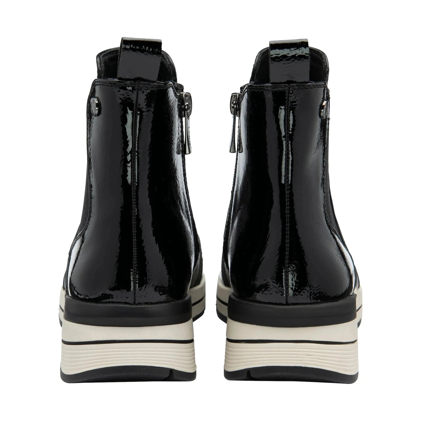 Lotus Ivana Black Wedge Trainer Style Chelsea Boot with Zip