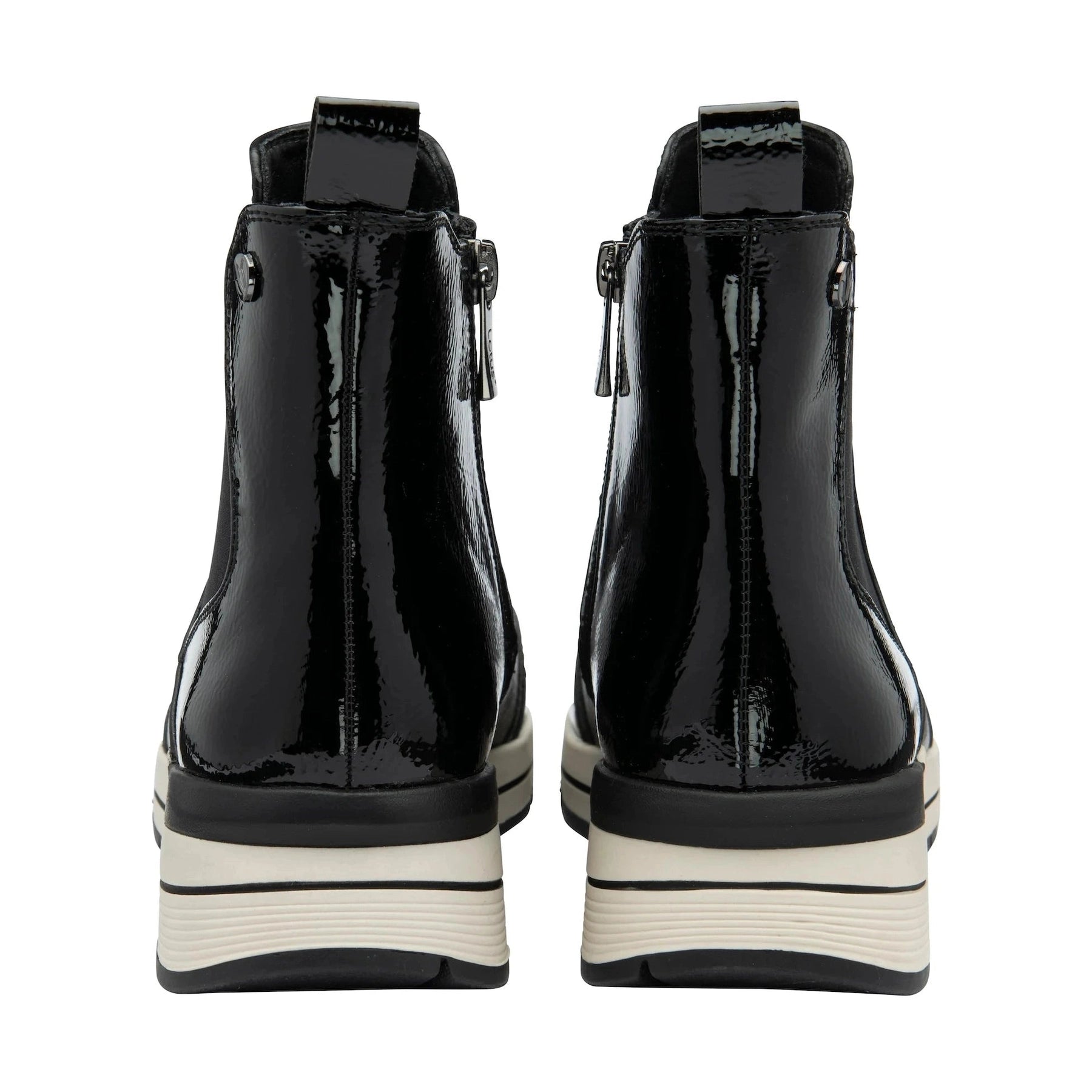 Lotus Ivana Black Wedge Trainer Style Chelsea Boot with Zip