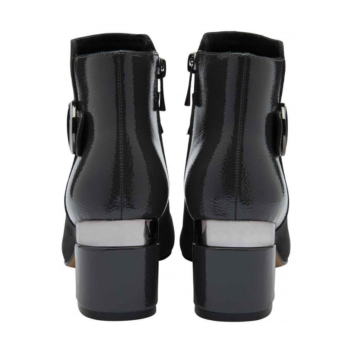 Lotus Kirsty GREY Smart Block Heel Zip Ankle Boot