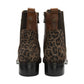 Lotus Lindley TAN Leather / Animal Print Zip Ankle Boot
