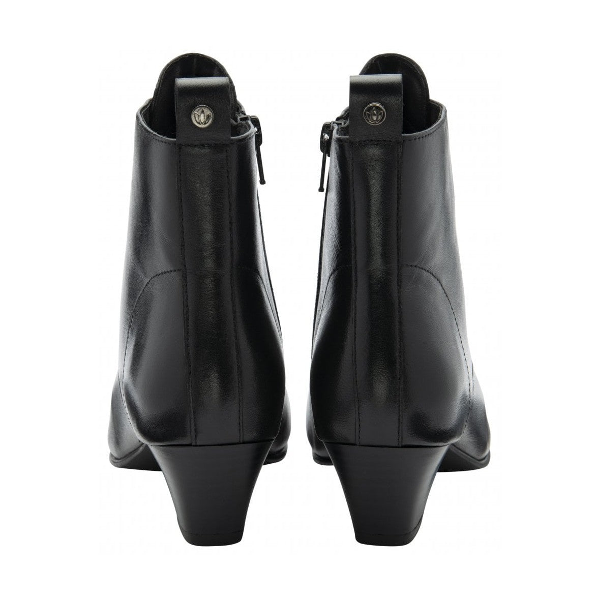 Lotus Lorissa BLACK Mid Heel Soft Leather Zip Boot