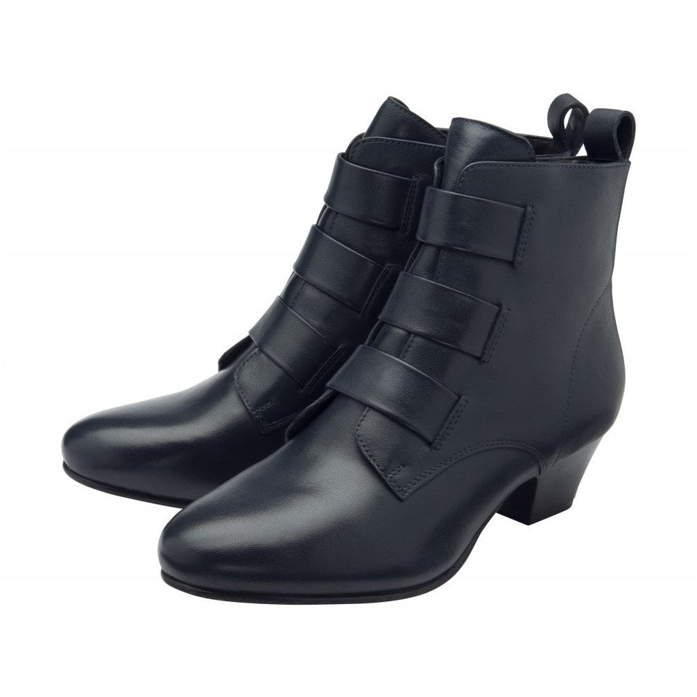 Lotus Lorissa NAVY Soft Leather Zip Ankle Boot LORISSA