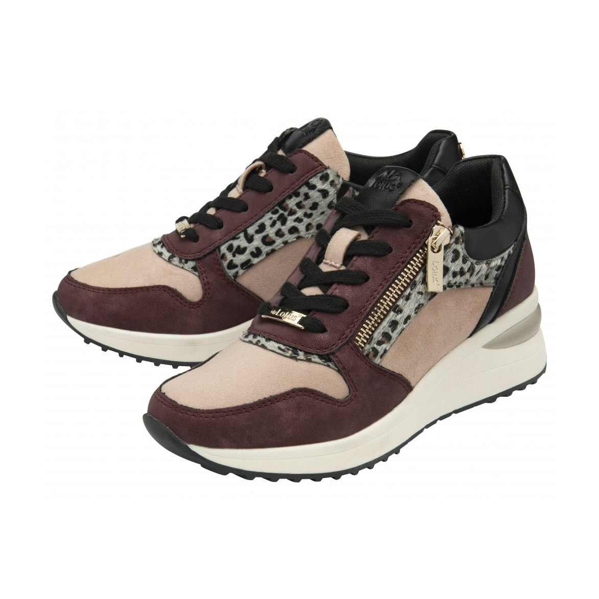 Lotus Moore BORDO / Pink Fashion Trainer with Laces And Zip