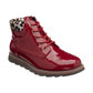 Lotus Naomi RED Patent LEOPARD Trim Ankle Boot