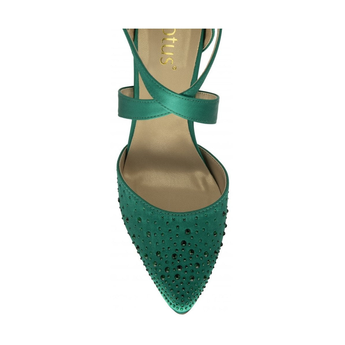 Lotus Occasion Wear Leona EMERALD Diamonte Bar Shoe ULS425