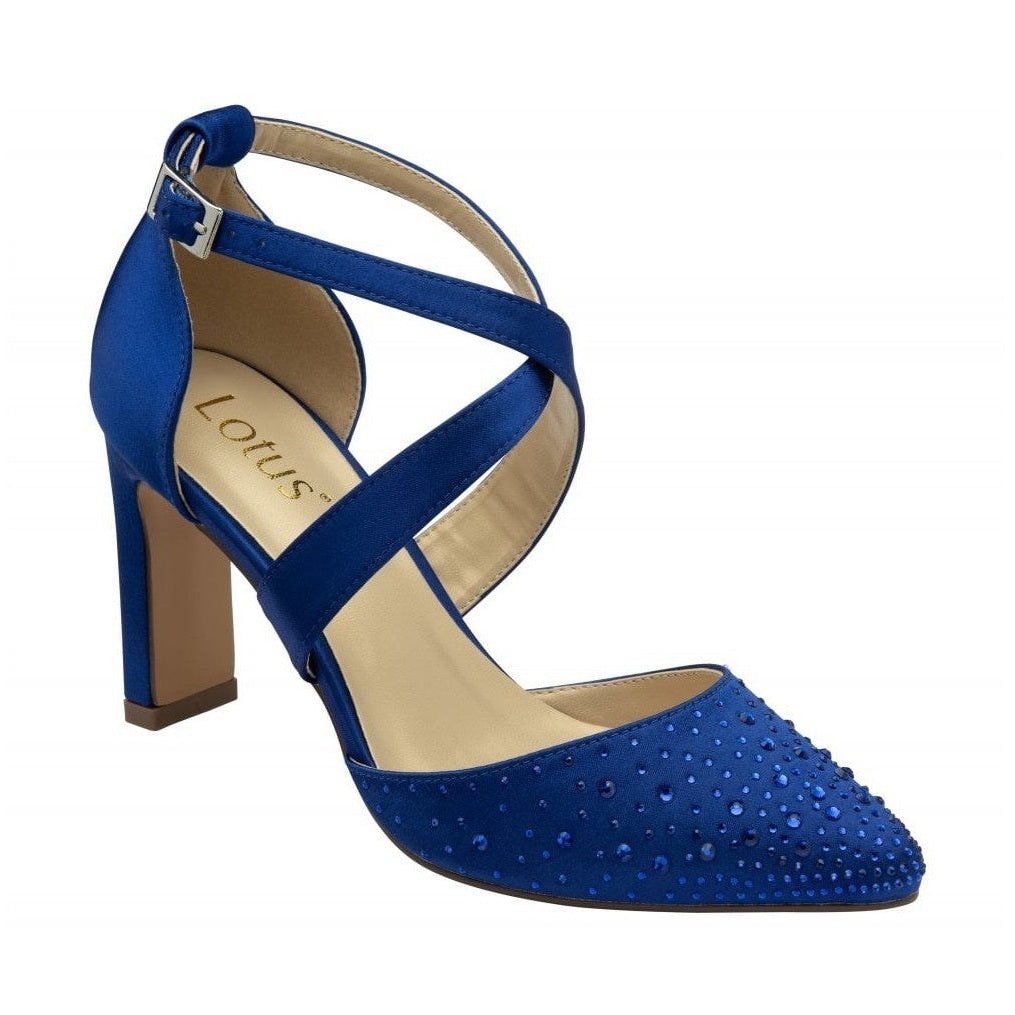Lotus Occasion Wear Leona SAPHIRE Diamonte Bar Shoe ULS425