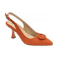 Lotus Occasion Wear Shoe Delfina ULS459 Classic Stiletto Heel Shoe Suede ORANGE