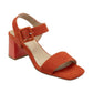 Lotus Occasion Wear Shoe Nora Block Heeled Sandal Suede ORANGE ULS545