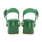 Lotus Occasion Wear Shoe Nora Block Heeled Sandal Suede GREEN ULS545