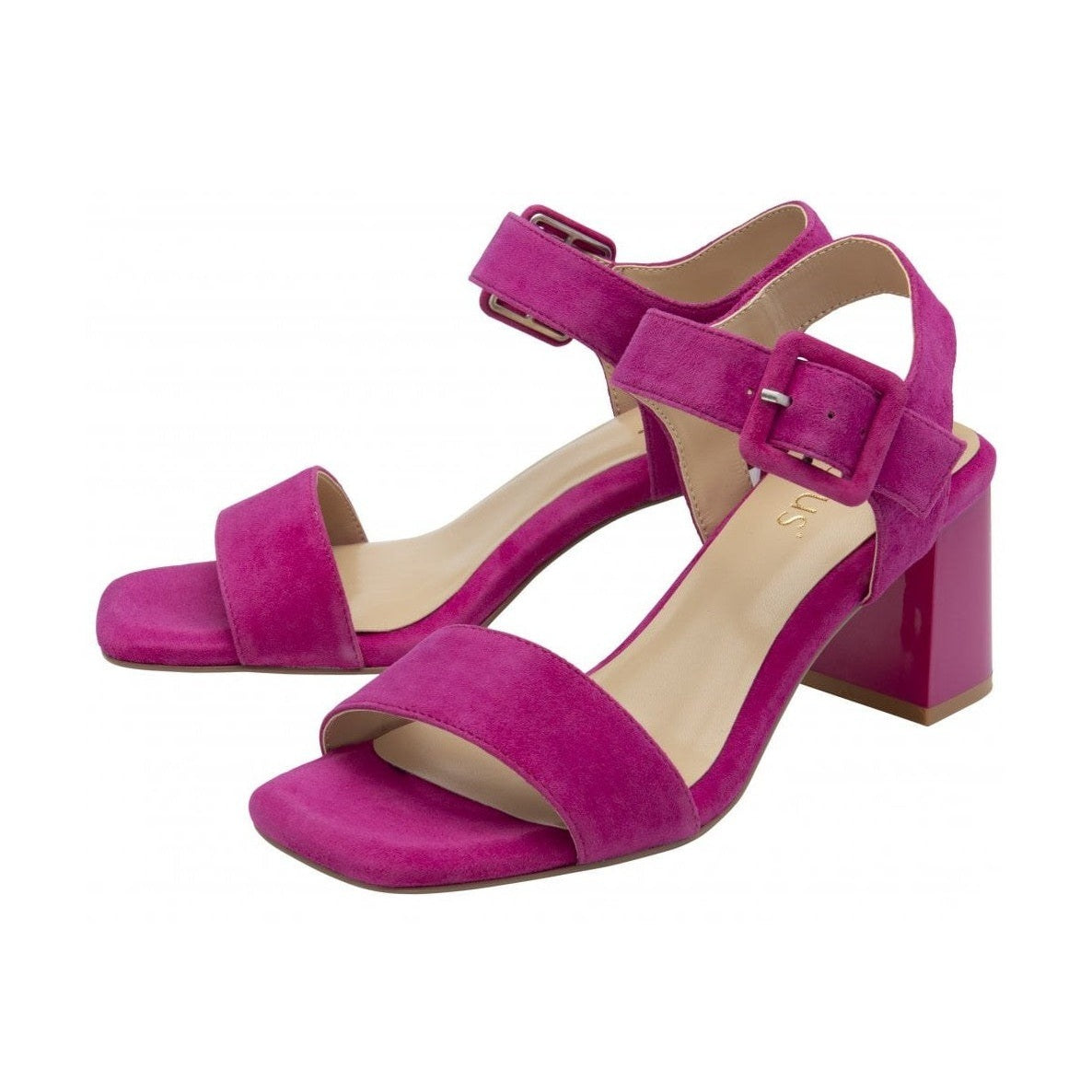 Lotus Occasion Wear Shoe Nora Block Heeled Sandal Suede PINK ULS545