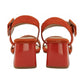 Lotus Occasion Wear Shoe Nora Block Heeled Sandal Suede ORANGE ULS545