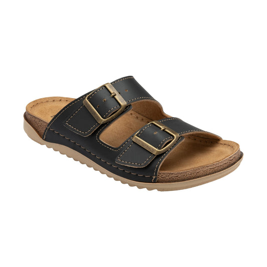 Lotus Rome Comfort twin Buckle Mule Sandal with Leather Insole ULP390