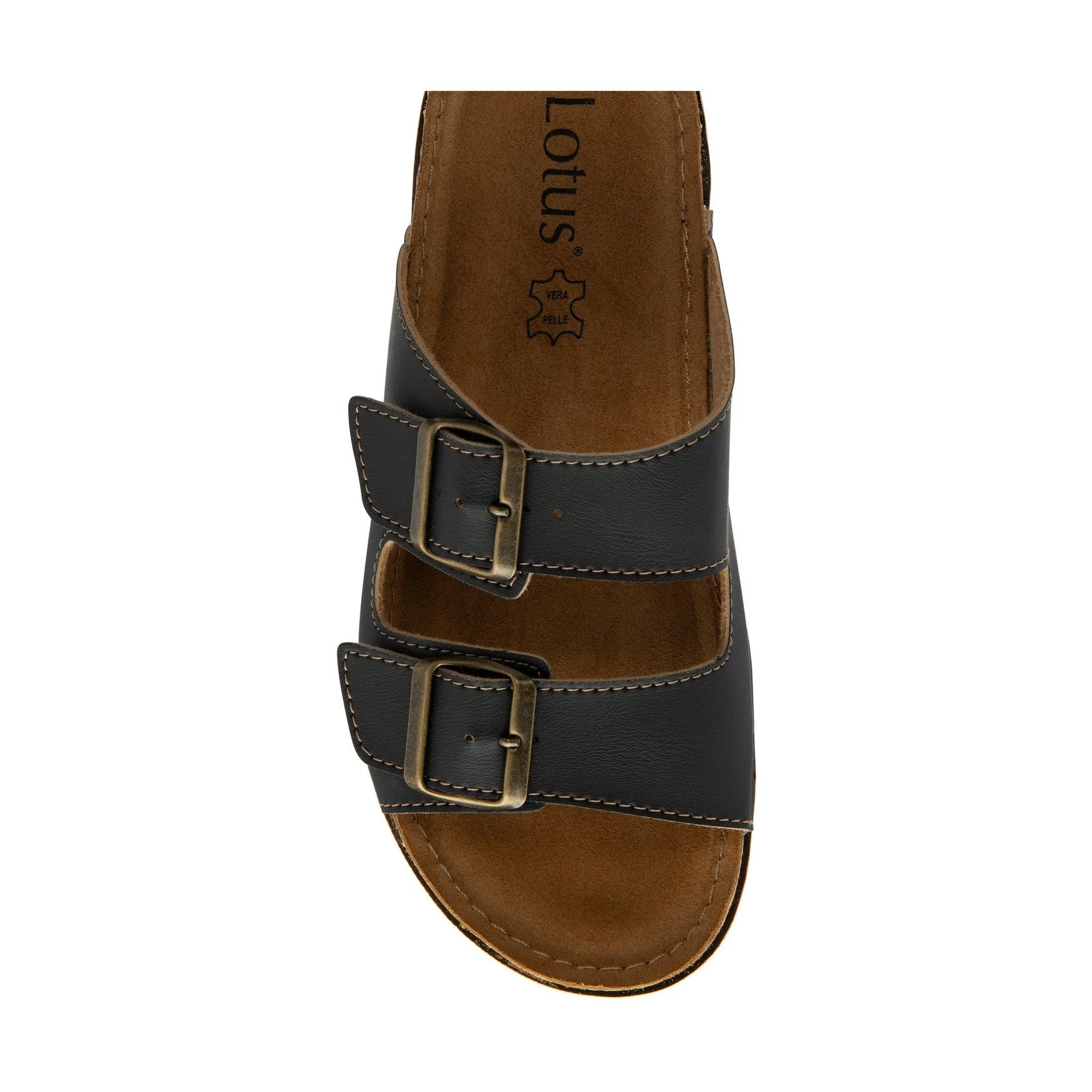 Lotus Rome Comfort twin Buckle Mule Sandal with Leather Insole ULP390