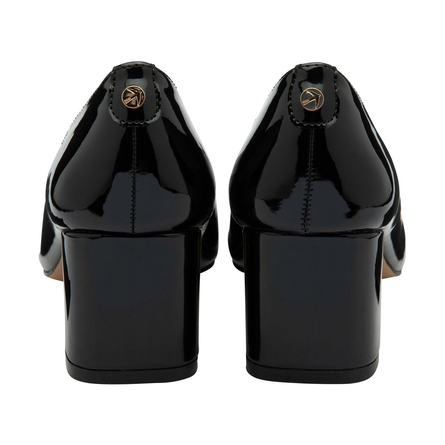 Lotus Shoe Aubrey Classic Court shoe with block heel BLACK PAT ULB443