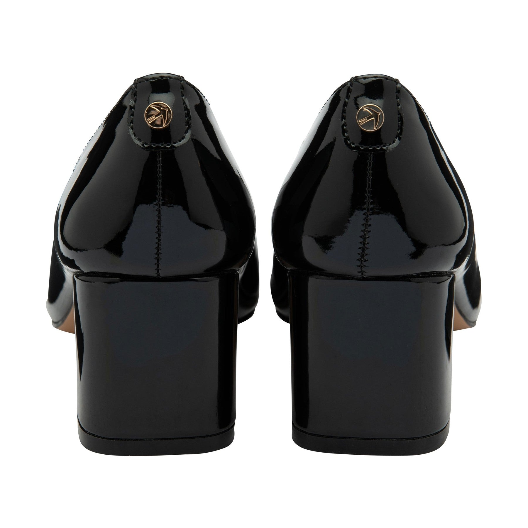 Lotus Shoe Aubrey Classic Court shoe with block heel BLACK PAT ULB443