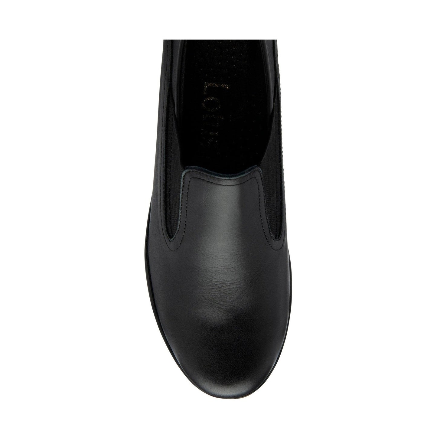 Lotus Shoe Delmar Leather Slip-on Trouser Shoe with wedge heel BLACK ULS527